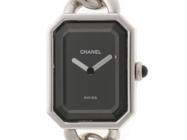 CHANEL シャネル プルミエールM H0452 腕時計 ウォッチ SS ステンレススチール クオーツ ブラック文字盤 レディース【中古】460