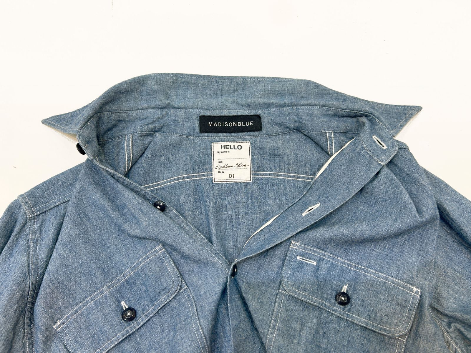 MADISONBLUE (S) マディソンブルー シャンブレーシャツ 長袖ボタン