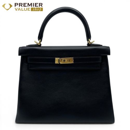 エルメス ケリー 25 ノワール シェリ ゴールド金具 K刻印