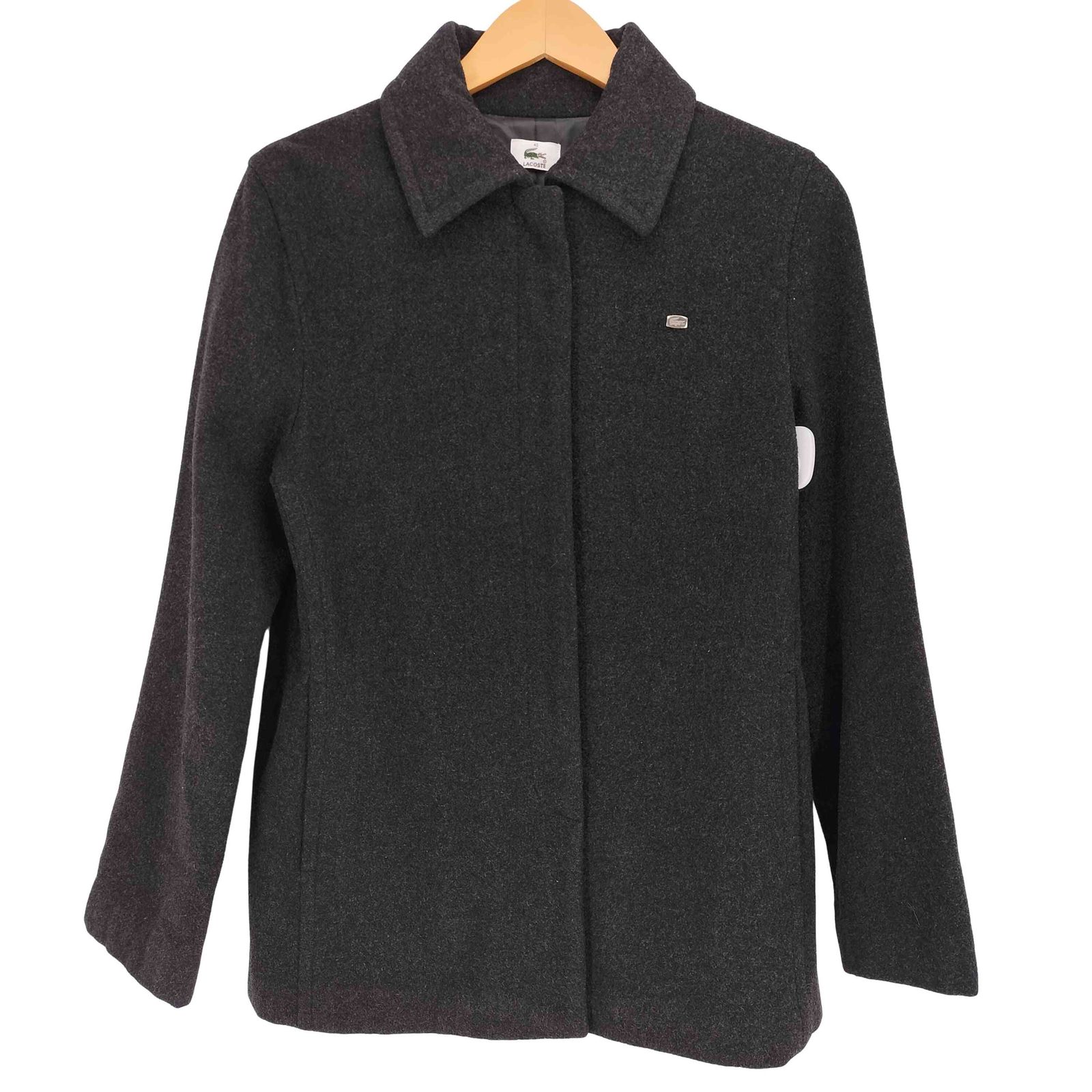 ラコステ LACOSTE ウールナイロン 比翼 ハーフコート レディース FR