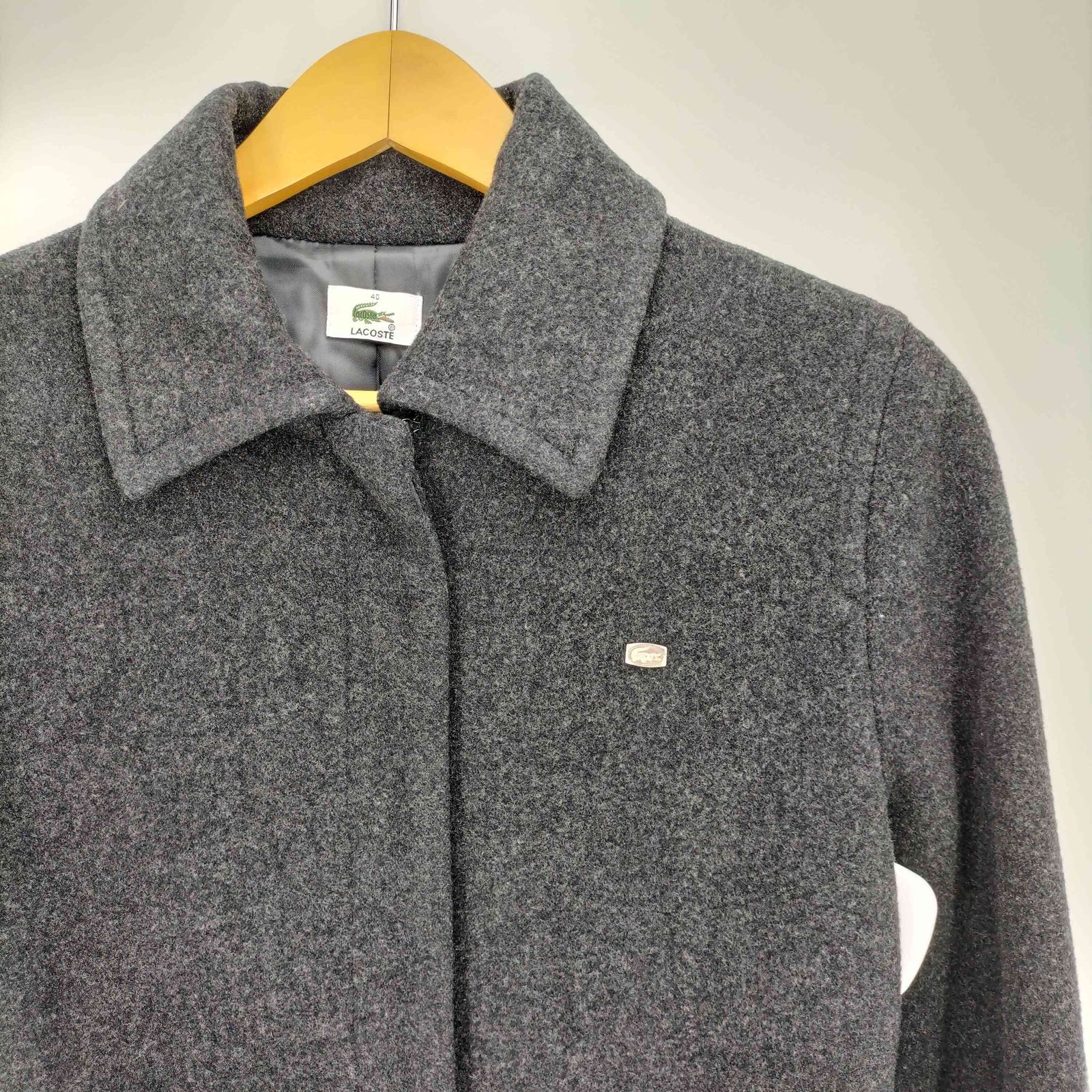 ラコステ LACOSTE ウールナイロン 比翼 ハーフコート レディース FR