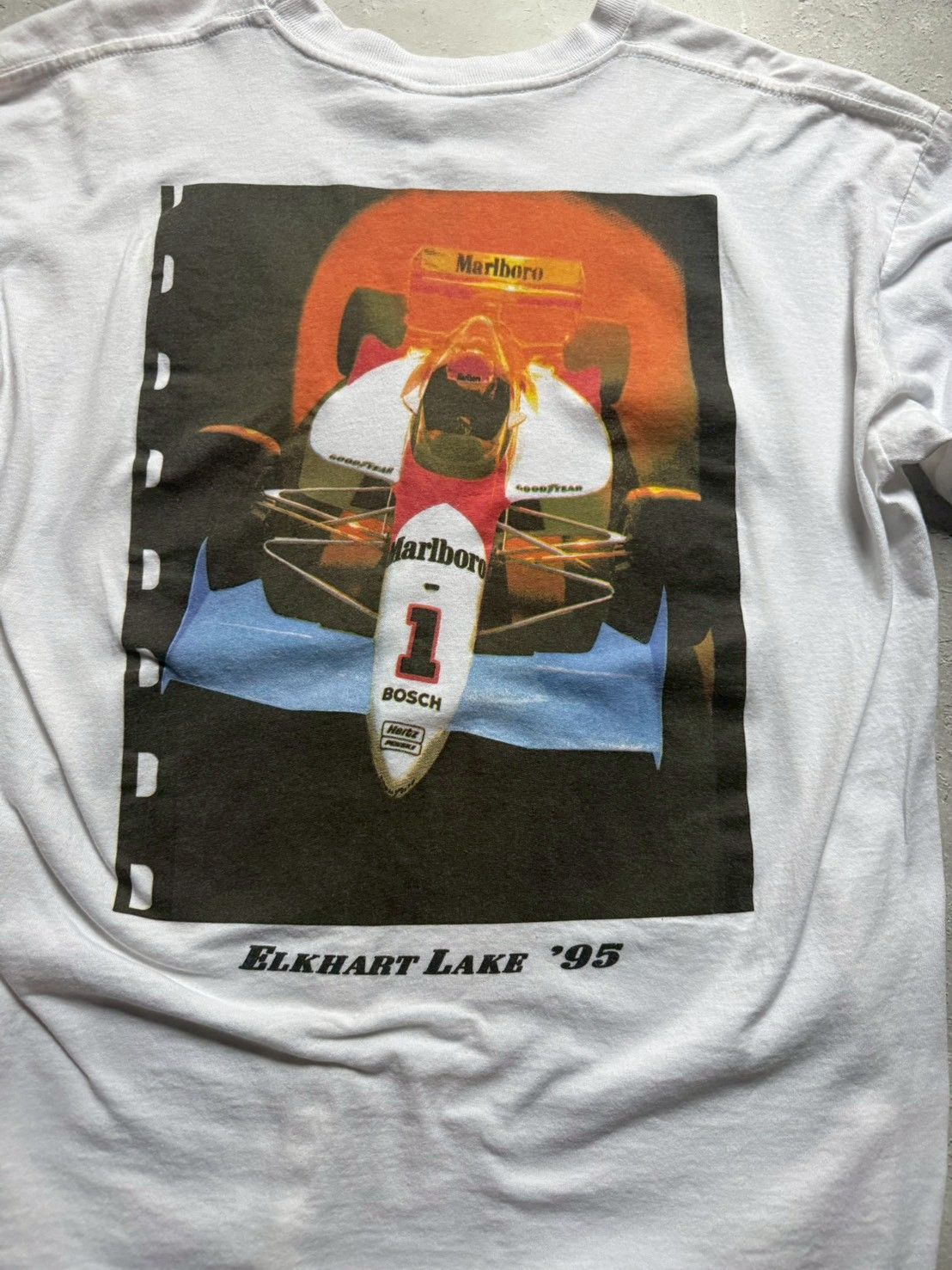 マルボロ 1995年製 Marlboro Team Penske Elkhart Lake '95 USA製 ポケットTシャツ XL