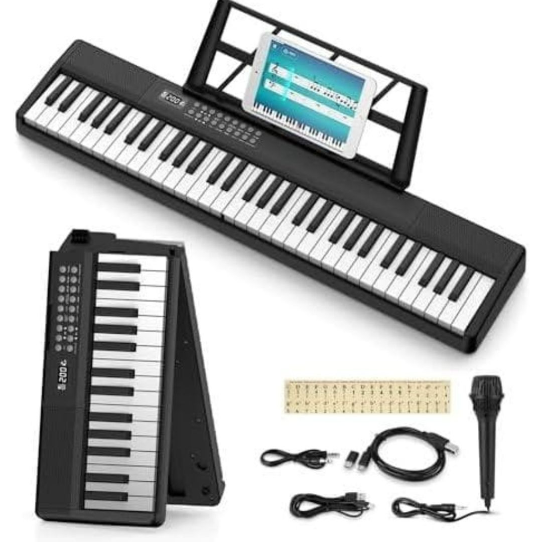 電子ピアノ 折りたたみ 電子キーボード 61鍵盤 キーボード MIDI機能