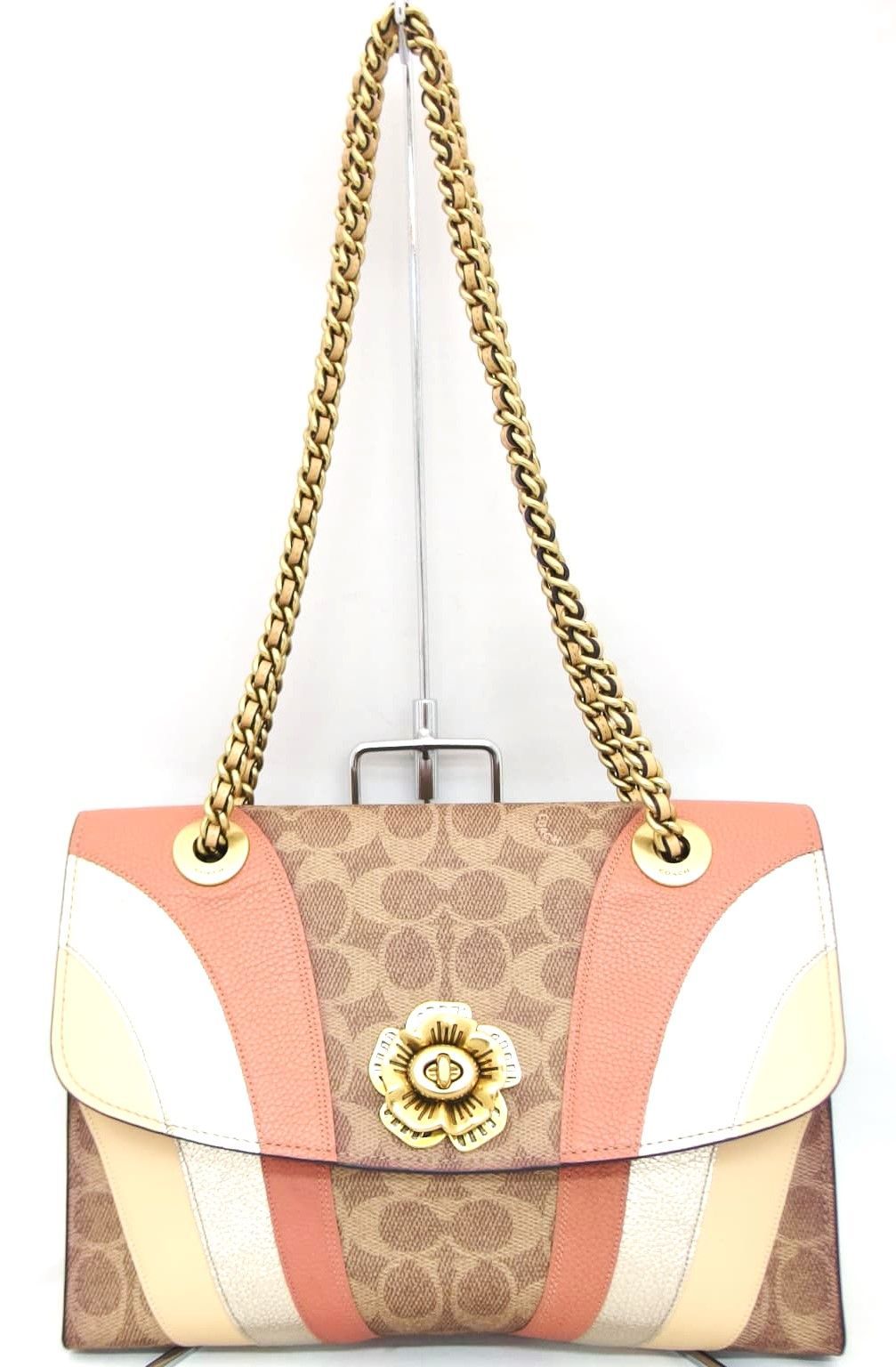 COACH コーチ シグネチャー キャンバス ウィズ ウェーブ パッチワーク チェーンショルダーバッグ　69526