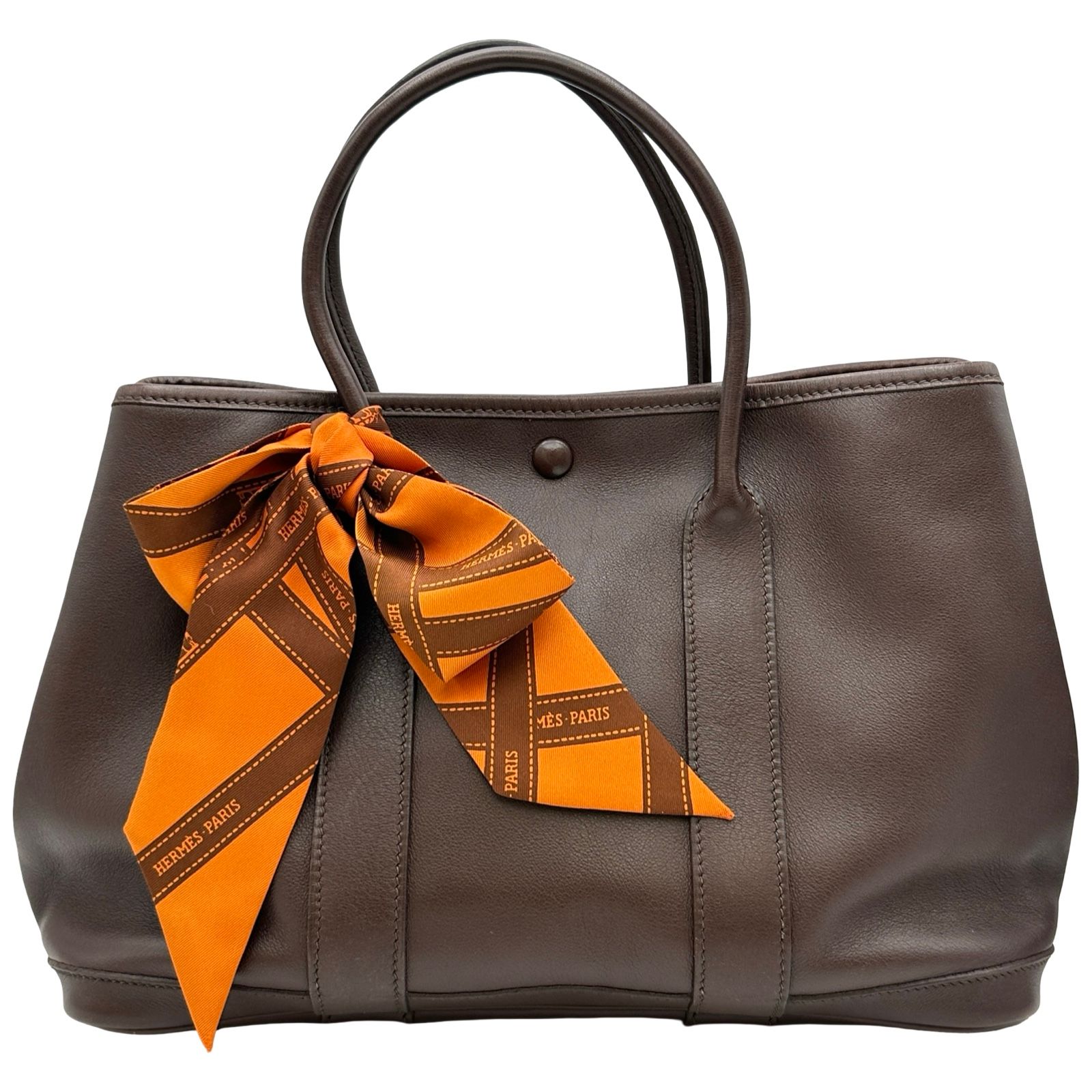 美品 HERMES ガーデンツイリー TPM ハバナ エルメス HERMES ガーデンツイリーTPM □I刻印 ハバナ/シルバー金具