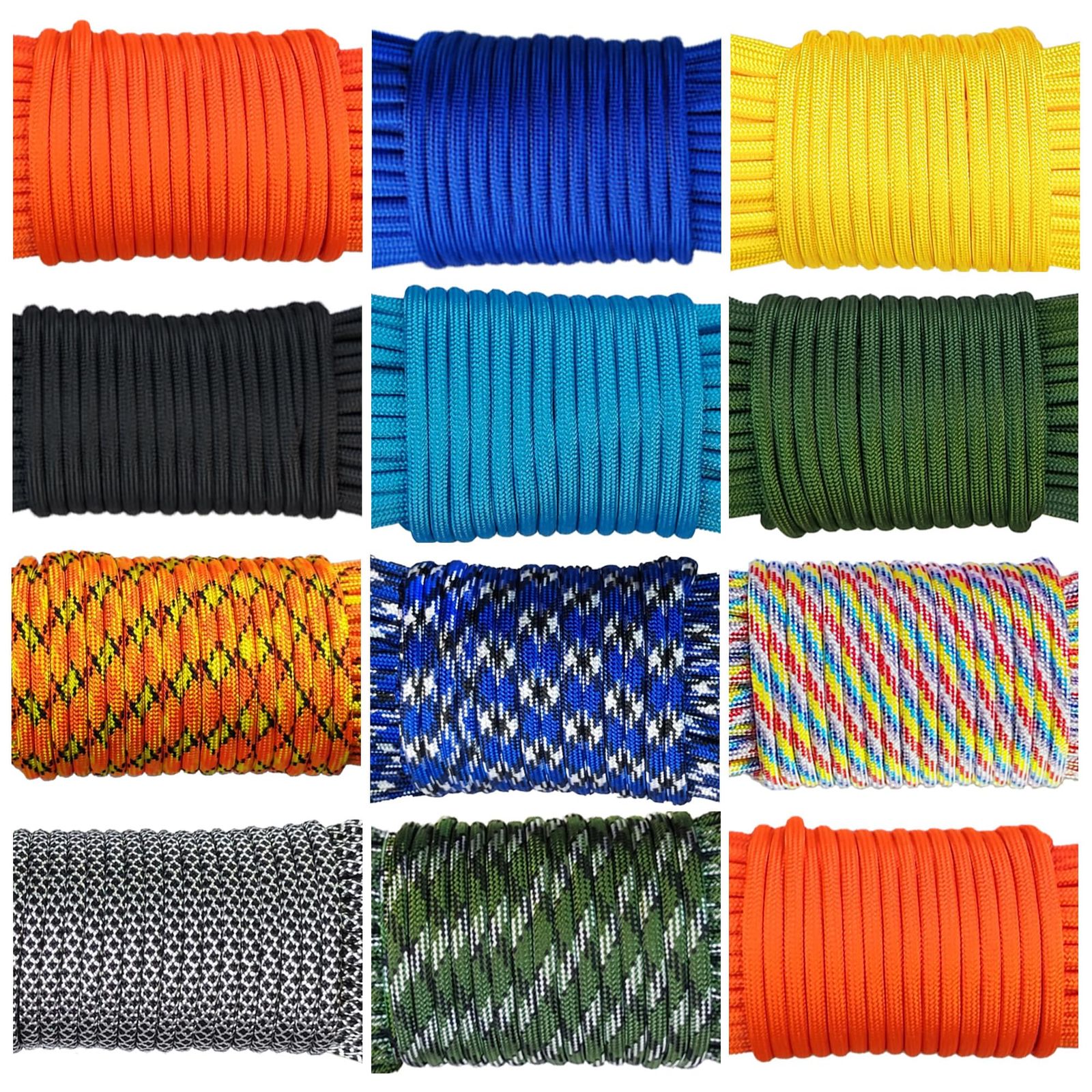 パラコード 4ｍｍ 9芯 パラシュート コード 11色セット 長さ1ｍ 2ｍ 2.5m 4m 5m 7m 7.5m 耐荷重280kg ガイライン パラコード ロープ アウトドア ガイロープ キャンプ用品 パラコード 手作りアクセサリーロープ 83b60be5