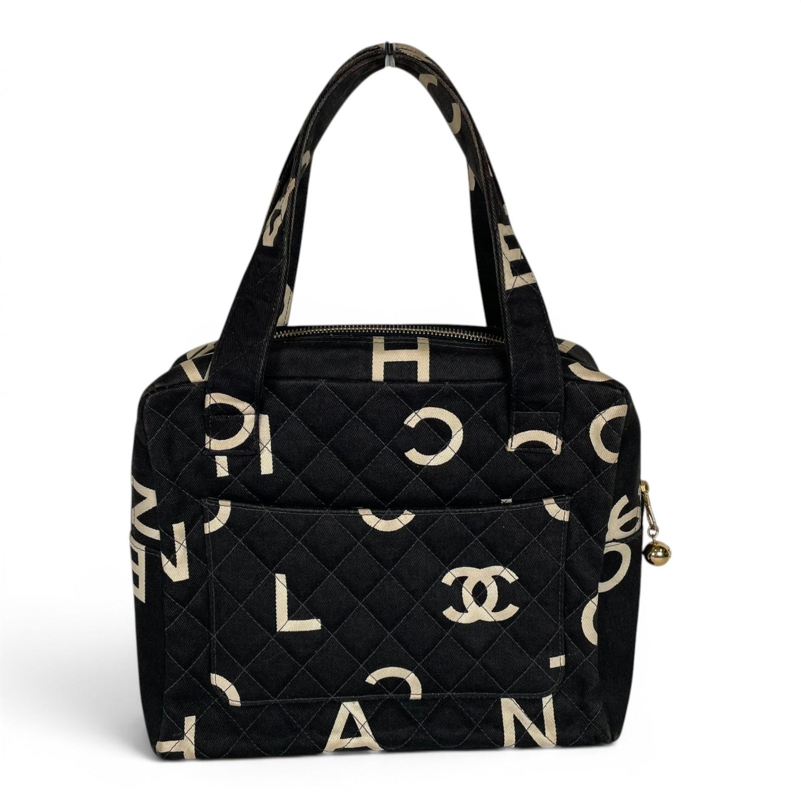 CHANEL シャネル ハンドバッグ ココマーク・ロゴプリント キャンバス ハンドバッグ ヴィンテージ オールドシャネル