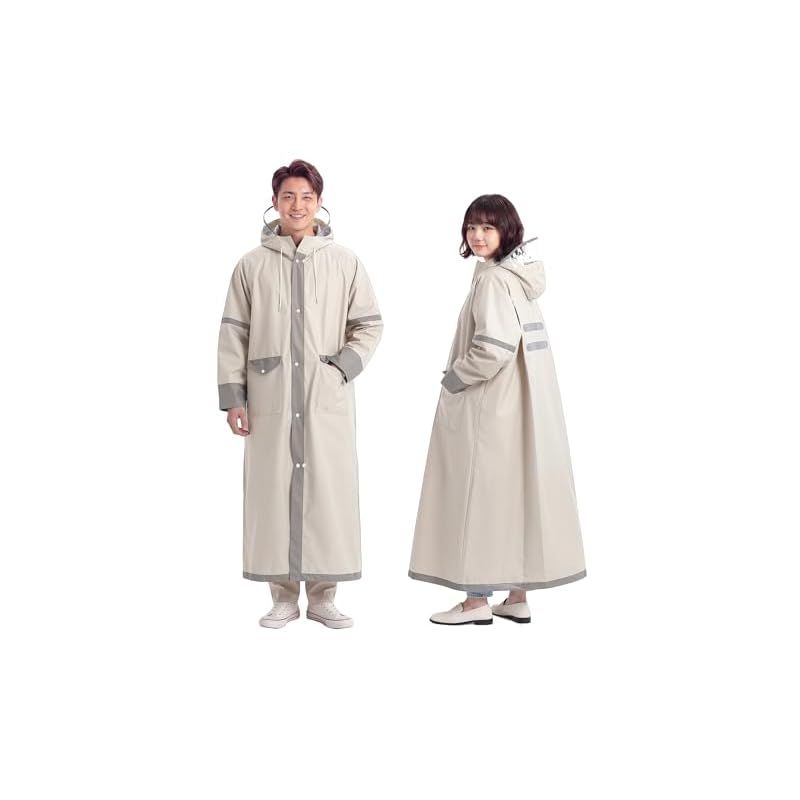 【新品】 [Kimwood] 【レッドドット受賞 JIS 級防水＆シームレス】レインコート 自転車 5級撥水【激雨対応！強力防水構造】レインコート レディース メンズ リュック対応 超軽量 カッパ ポンチョ ポケット付き ロング丈 通勤通学 防災 アウトド 1