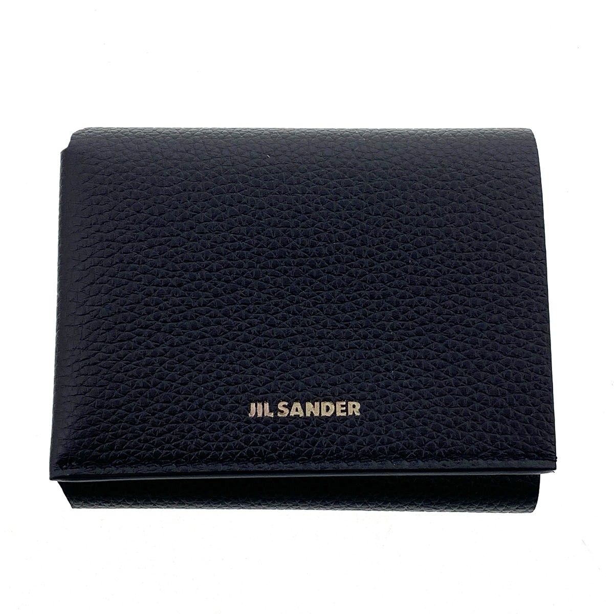 JIL SANDER ジルサンダー オリガミ コンパクトウォレット 三つ折り財布 メンズ レザー ブラック 中古 38,870円