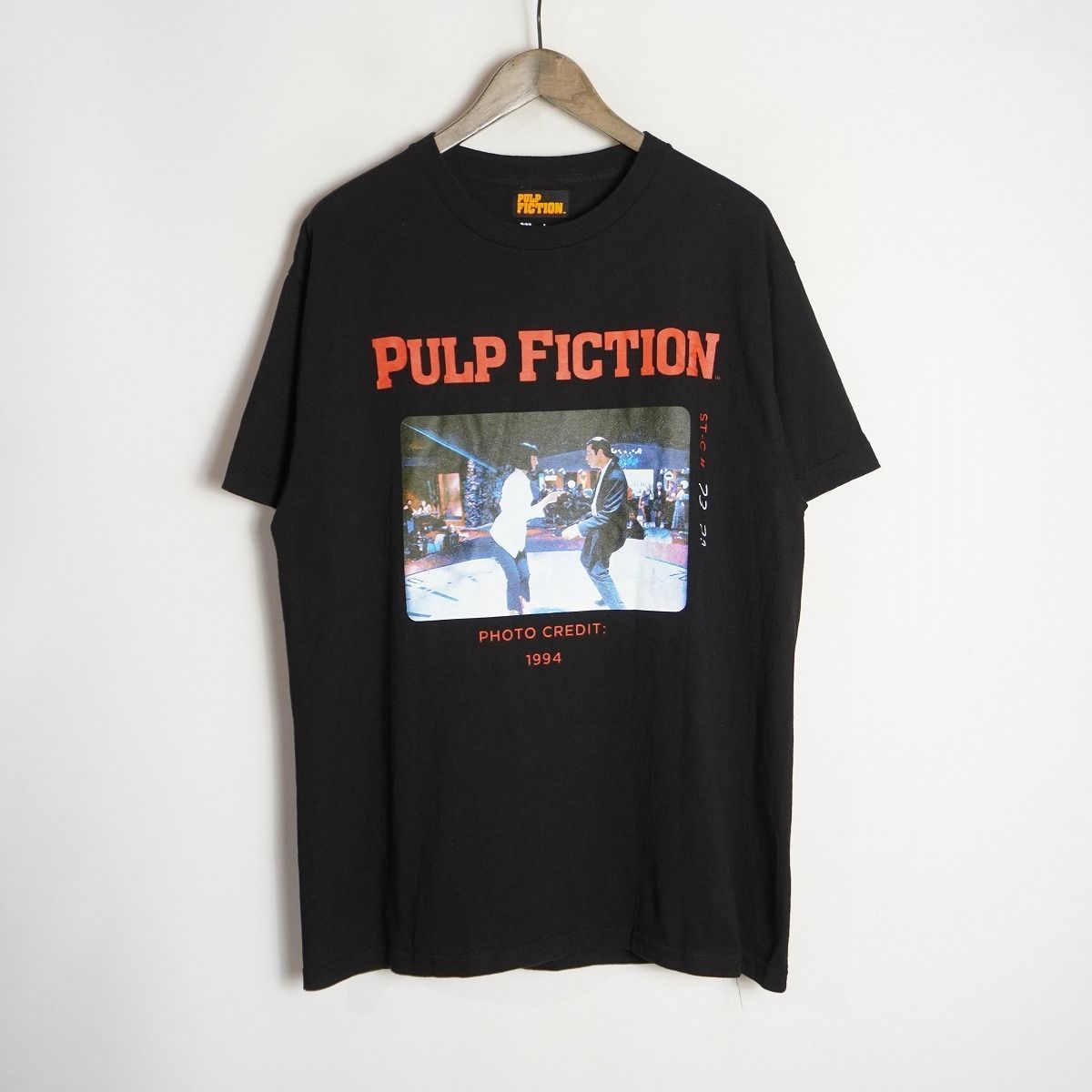 正規 24AW WACKO MARIA ワコマリア PULP FICTION CREW NECK T-SHIRT パルプフィクション プリント クルーネック 半袖 Tシャツ 黒 L 4124Q♪