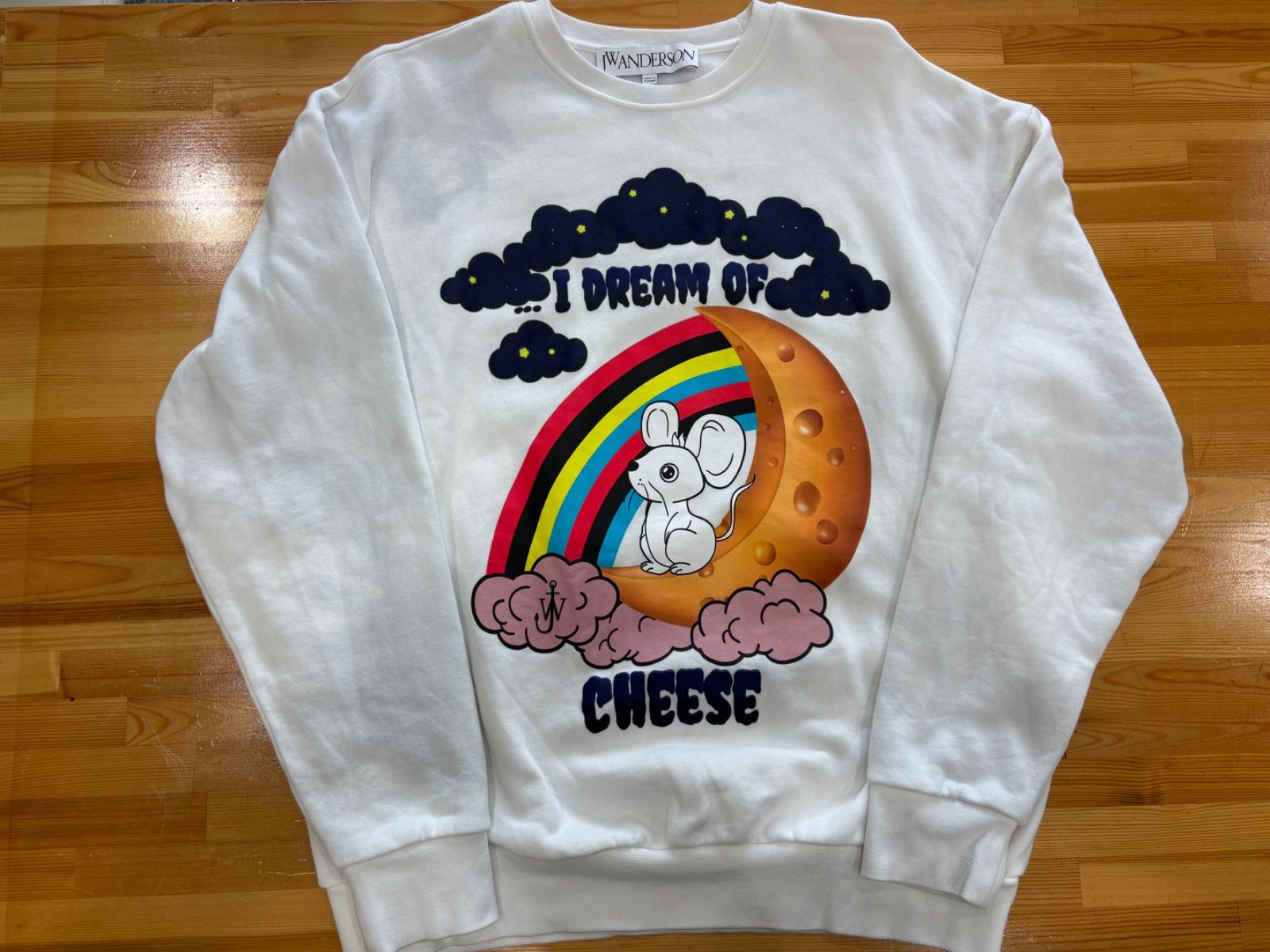 JWアンダーソン オフホワイト プリント スウェット 裏起毛 JW0110PG1210002 I dream of cheese
