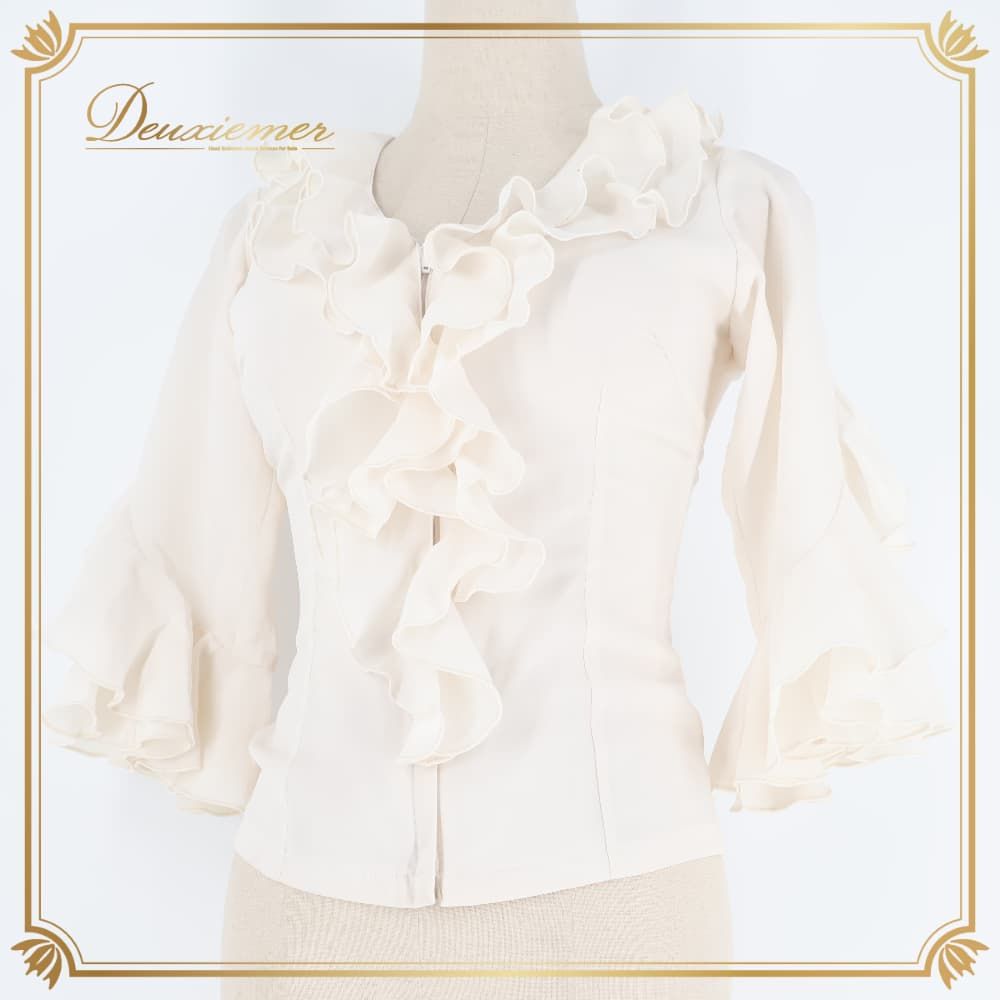 【新品】【ソニアジョーンズ】フリルブラウス 白 フラメンコ 衣装 SONIA JOHNES ソニアジョーンズ トップス ブラウス