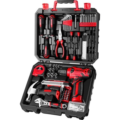 ★新品★【8V電動ドリル付き】 工具セット 126点組 ピンク ホームツールセット 家庭用 ツールセット 日曜大工 DIYセット 作業工具セット 家具の組み立て 住まいのメンテナンス用 修理道具セット 便利な収納ケース付き (赤) d733411a ★新品★【8V電動ドリル付き】 工具セット 126点組 ピンク ホームツールセット 家庭用 ツールセット 日曜大工 DIYセット 作業工具セット 家具の組み立て 住まいのメンテナンス用 修理道具セット 便利な収納ケース付き (赤) d733411a