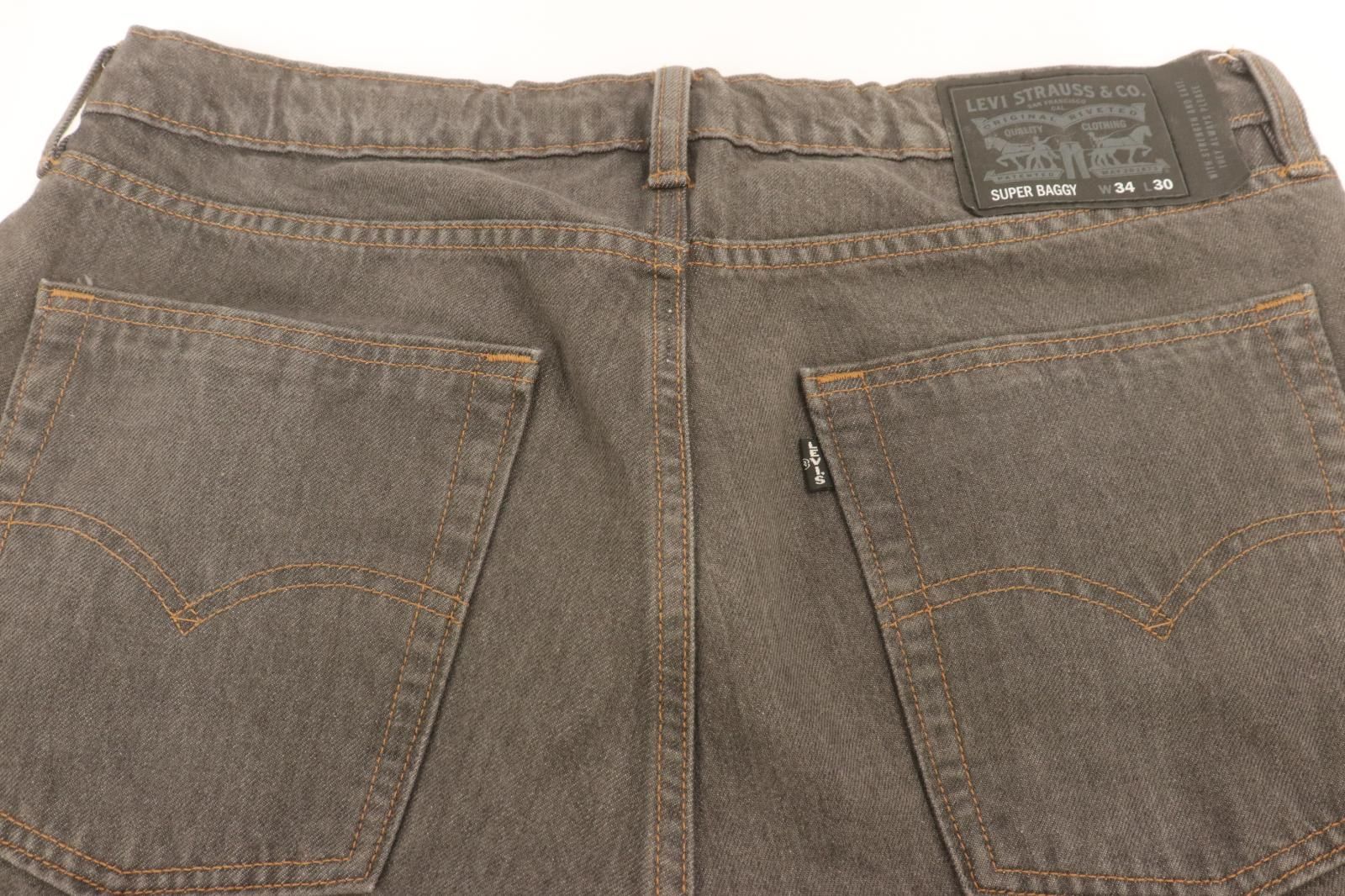 【中古】 LEVIS メンズデニムパンツ W34×L30 SUPER BAGGY LEVIS W34×L30 グレー 灰 【中古】 LEVIS メンズデニムパンツ W34×L30 SUPER BAGGY LEVIS W34×L30 グレー 灰