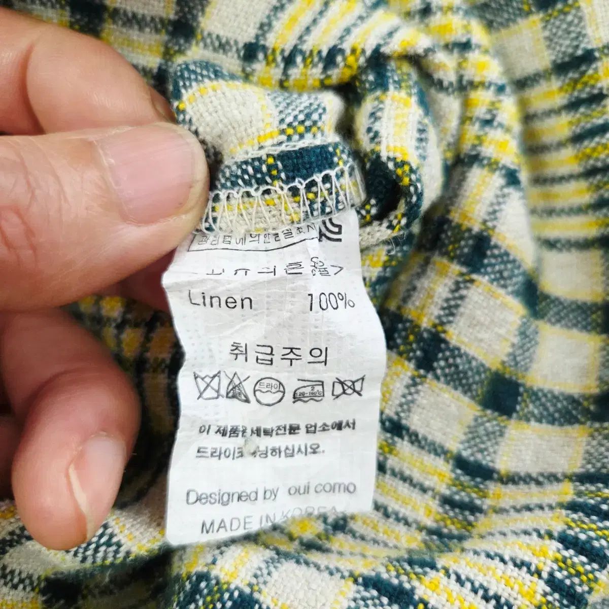ウィッコモ LYNN リネン100% CHECK ロング丈ワンピース ルーズフィット ナチュラルONE PIECE