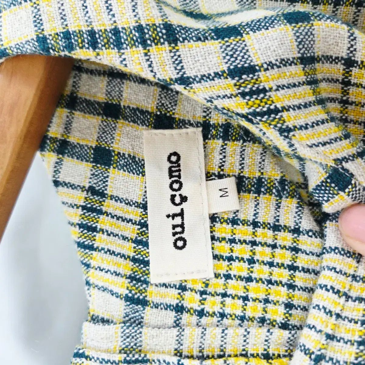 ウィッコモ LYNN リネン100% CHECK ロング丈ワンピース ルーズフィット ナチュラルONE PIECE