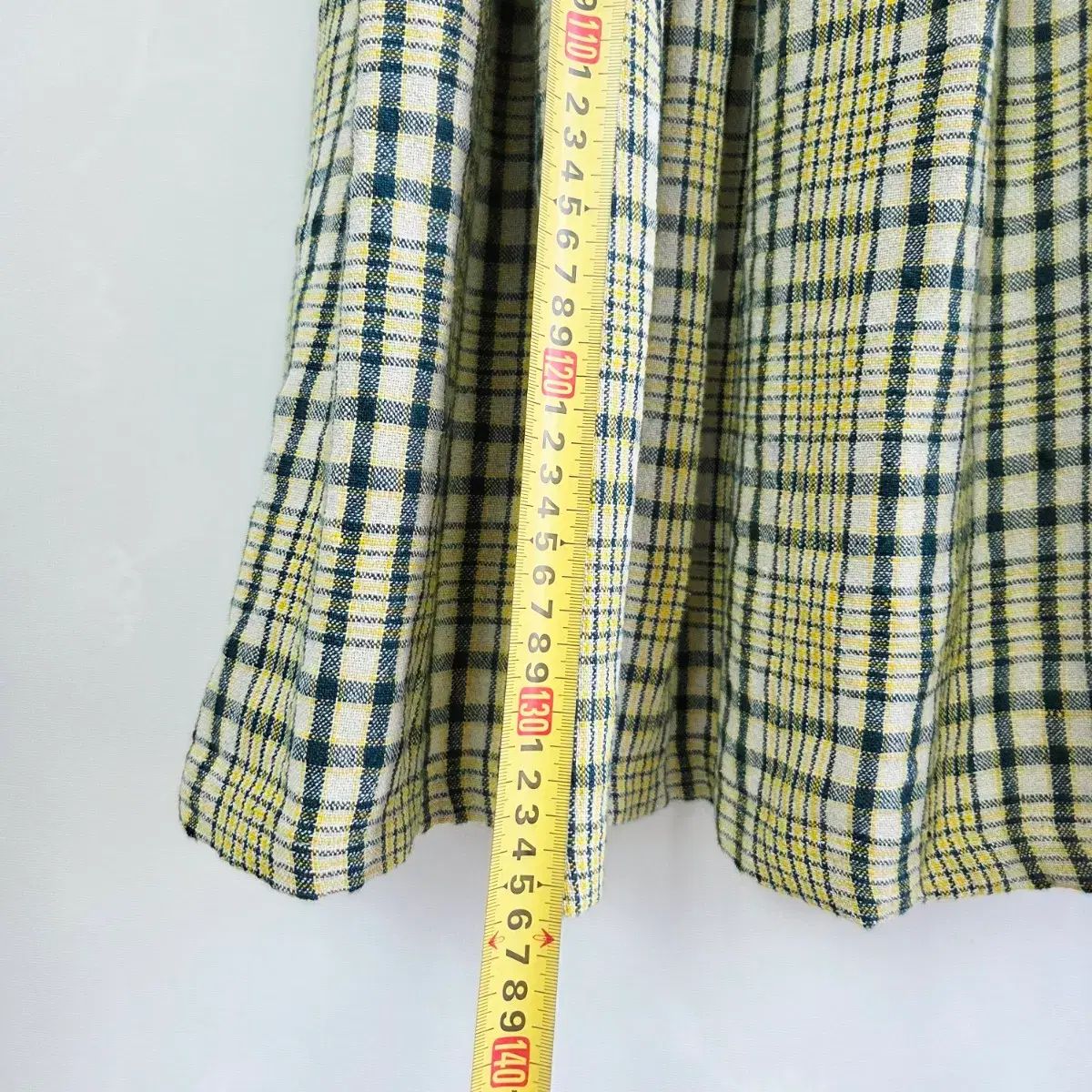 ウィッコモ LYNN リネン100% CHECK ロング丈ワンピース ルーズフィット ナチュラルONE PIECE