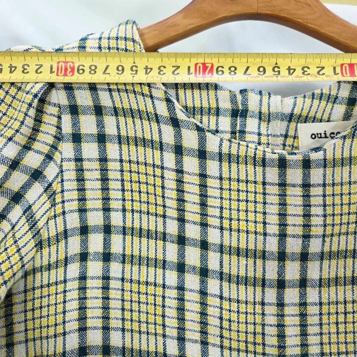 ウィッコモ LYNN リネン100% CHECK ロング丈ワンピース ルーズフィット ナチュラルONE PIECE
