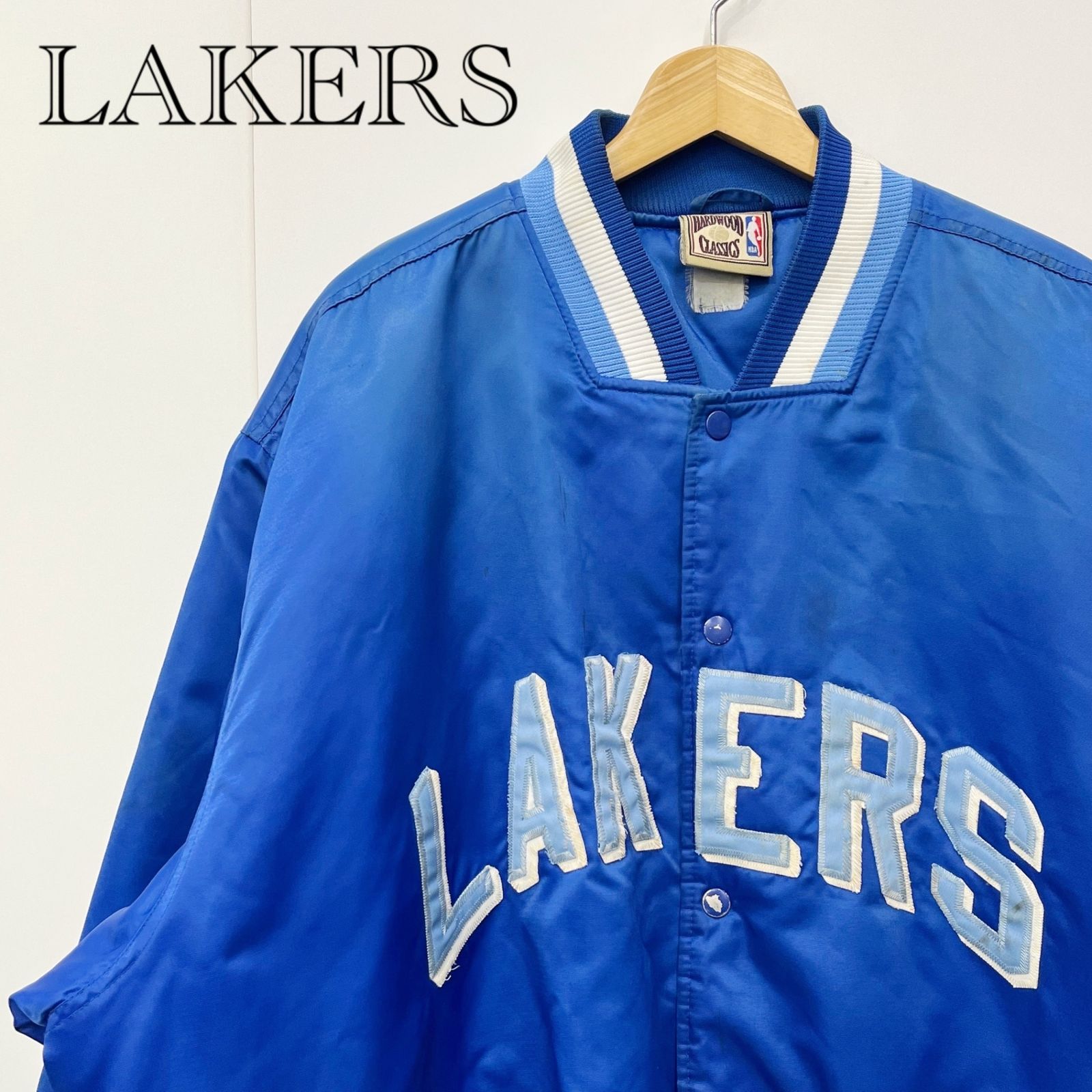 Los Angeles Lakers レイカース スタジャン ジャケット 刺繍 ブルー 青 NBA メンズ _208