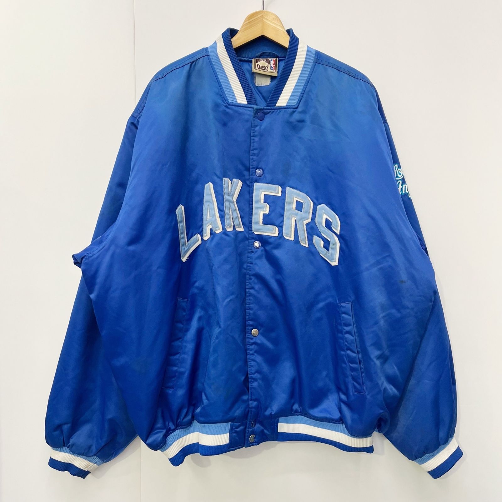 Los Angeles Lakers レイカース スタジャン ジャケット 刺繍 ブルー 青 NBA メンズ _208
