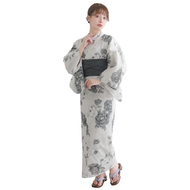 【新品】 [KYOETSU] [キョウエツ] 浴衣セット 変わり織 生成り 2点セット(浴衣、兵児帯) レディース A (ミルキーアッシュ, フリーサイズ) 8,295円