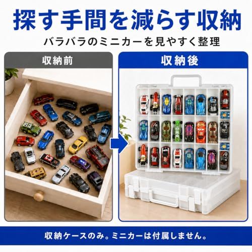 GWCASEミニカー収納ケース 48マス 両面収納 小物収納ボックス 1/64ミニカー用 ディスプレイケース 仕切り調整可能 持ち運び 透明フタ付き ブルーAR 6e0651a2 GWCASEミニカー収納ケース 48マス 両面収納 小物収納ボックス 1/64ミニカー用 ディスプレイケース 仕切り調整可能 持ち運び 透明フタ付き ブルーAR 6e0651a2