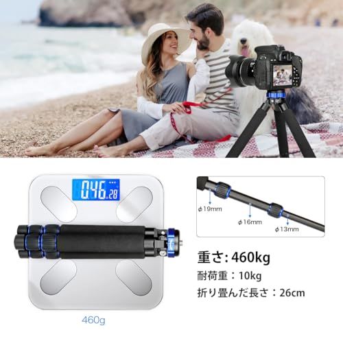 koolehaoda ミニ三脚、卓上三脚1/4および3/8ネジ取り付けと格納式脚の設計を備えた旅行用ポータブル三脚、最大荷重10 kg 、デジタル一眼レフカメラ、ビデオレコーダー、携帯電話に適しています（MT-03）t 0a1e62e0