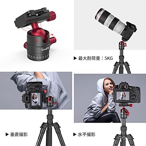 SmallRig 自由雲台 小型軽量雲台 アルカスイスプレート アルミ製 3/8