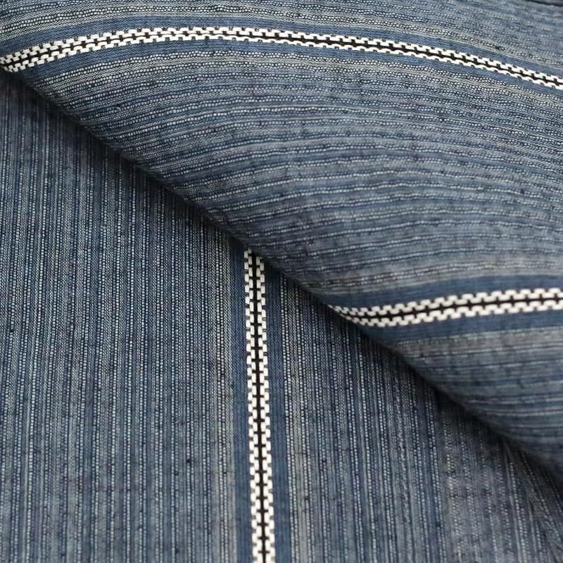 【新品】 [キョウエツ] 浴衣 メンズ セット ゆかた 男性 黒 紺 おしゃれ C 4点セット (L, C-22.変わり縞×藍(ワンタッチ角帯 灰))