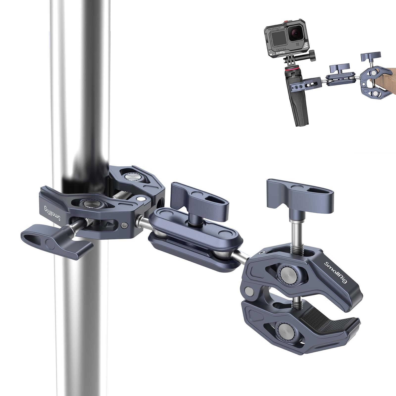 SmallRig スーパークランプ ボールヘッド マジックアーム 蟹バサミクランプ ダブルクランプ 緩み防止 360度回転 1/4''ネジ 偏向防止 雲台/撮影 LEDライト用 モニター外付け用 バイク ベストアングル 三脚 ウェブカメラに対 30a23c0a SmallRig スーパークランプ ボールヘッド マジックアーム 蟹バサミクランプ ダブルクランプ 緩み防止 360度回転 1/4''ネジ 偏向防止 雲台/撮影 LEDライト用 モニター外付け用 バイク ベストアングル 三脚 ウェブカメラに対 30a23c0a
