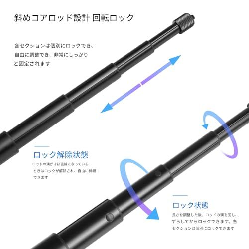 PULUZ バイク用カメラマウントキット 150cm延長セルフィースティック クイックリリース付き 2つの頑丈なダブルクランプで安定したマウントが可能 360度カメラ、アクションカメラ、X4、Ace Pro、GoPro HERO12 13、D cef77cd4 PULUZ バイク用カメラマウントキット 150cm延長セルフィースティック クイックリリース付き 2つの頑丈なダブルクランプで安定したマウントが可能 360度カメラ、アクションカメラ、X4、Ace Pro、GoPro HERO12 13、D cef77cd4