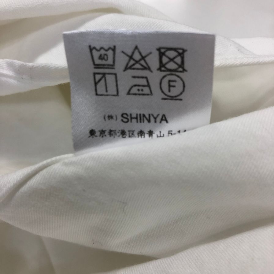 シンヤ 長袖シャツ 日本製 コットン ホワイト【AFB37】