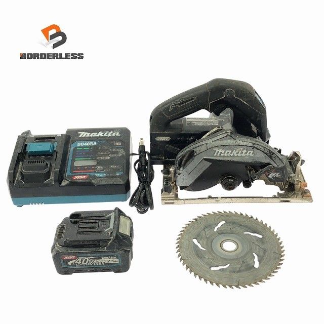 ☆中古品※コメント必読☆makita マキタ 40Vmax 充電式マルノコ HS001G バッテリ1個(2.5Ah)充電器付き コードレス 丸のこ130371
