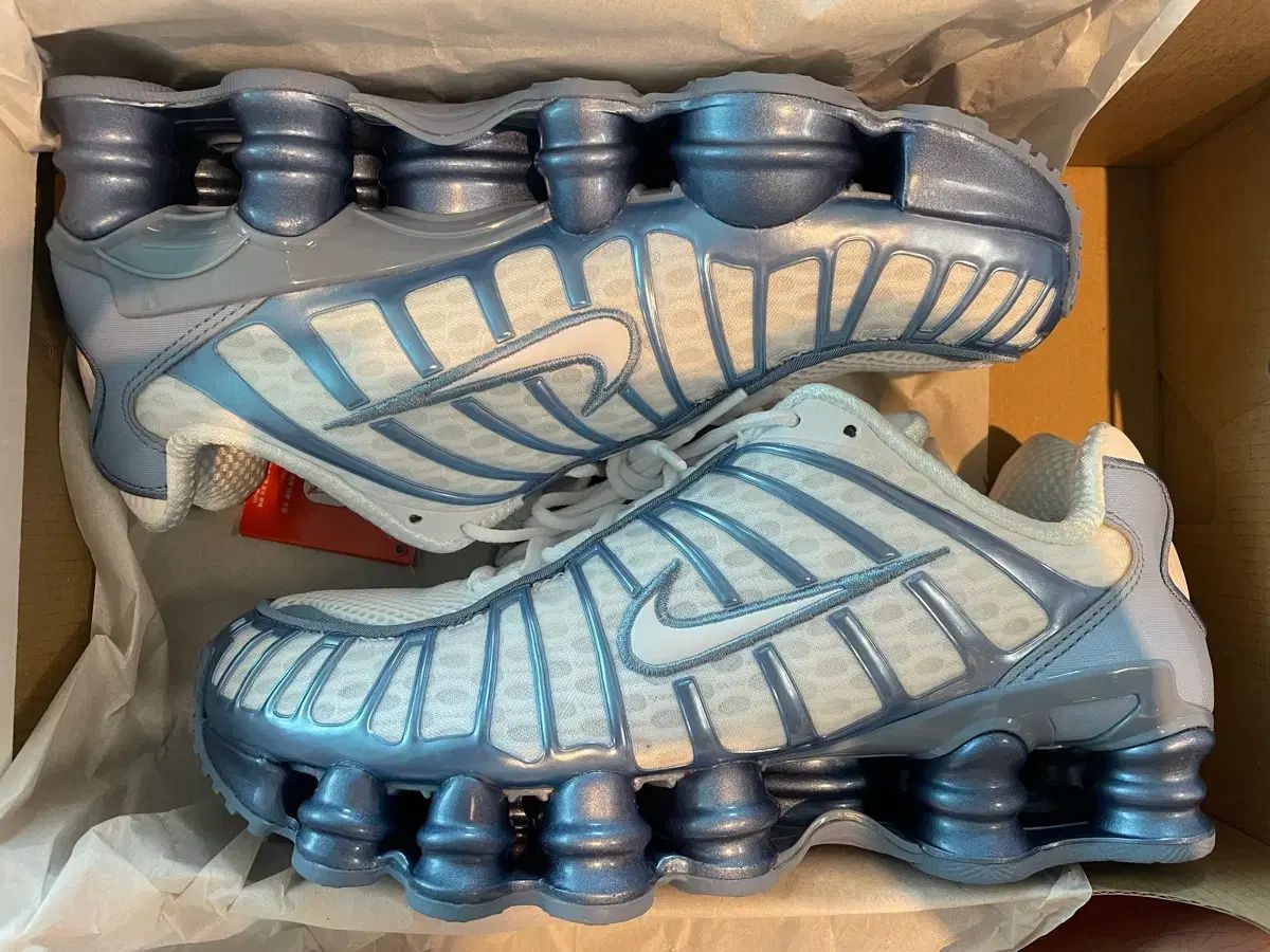 (W) 245 NIKE ナイキ ショックス TL 白 ウォーク ブルー 出品