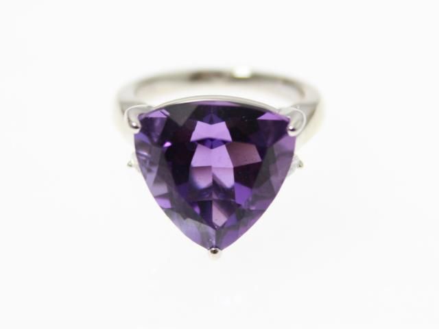 MIKIMOTO ミキモト ジュエリー PT950/AM8.87/D0.21/9.8g/#10 貴金属･宝石 リング・指輪 Pt950プラチナ Pt950/アメジスト/ダイヤモンド シルバー レディース【中古】433