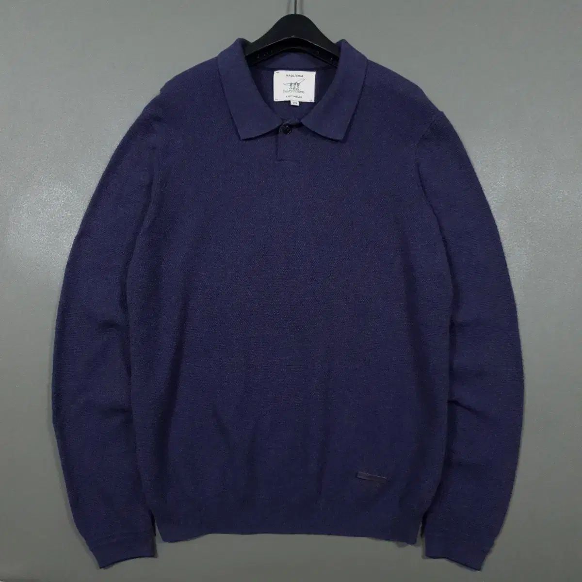 Henry Cotton's 新モデル 22FW コットン カシミア ブレンド ポロ ニット セーター PURPLE L