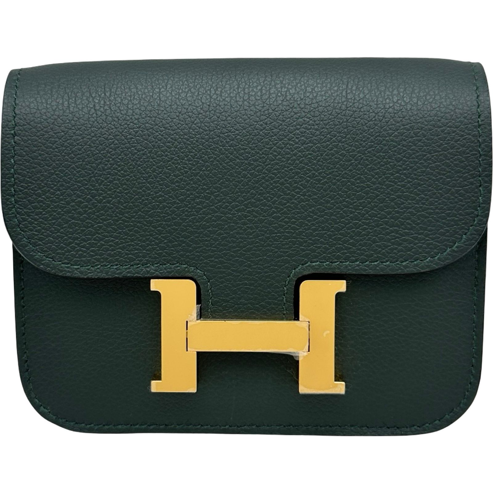 エルメス HERMES コンスタンススリム ヴェルソ W刻印 ヴェールフォンセ/モワイヤン ゴールド金具 エバーカラー レディース 二つ折り財布