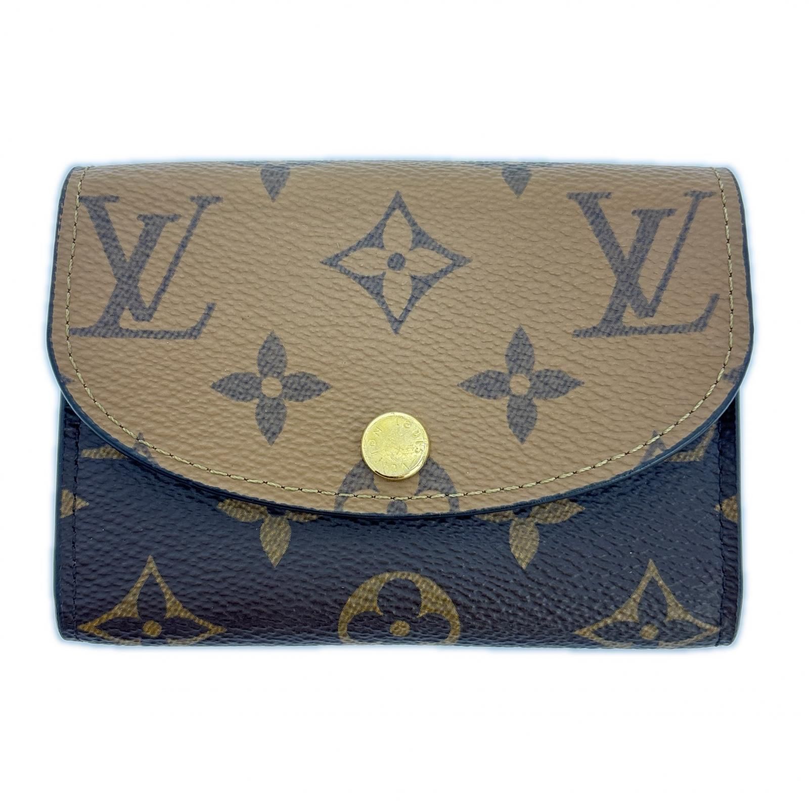LOUIS VUITTON ルイヴィトン ポルトモネ・ロザリ モノグラム・リバース M82333 コンパクトウォレット(ミニ財布) レザー ブラウン レディース 2148104128331 【中古】 200