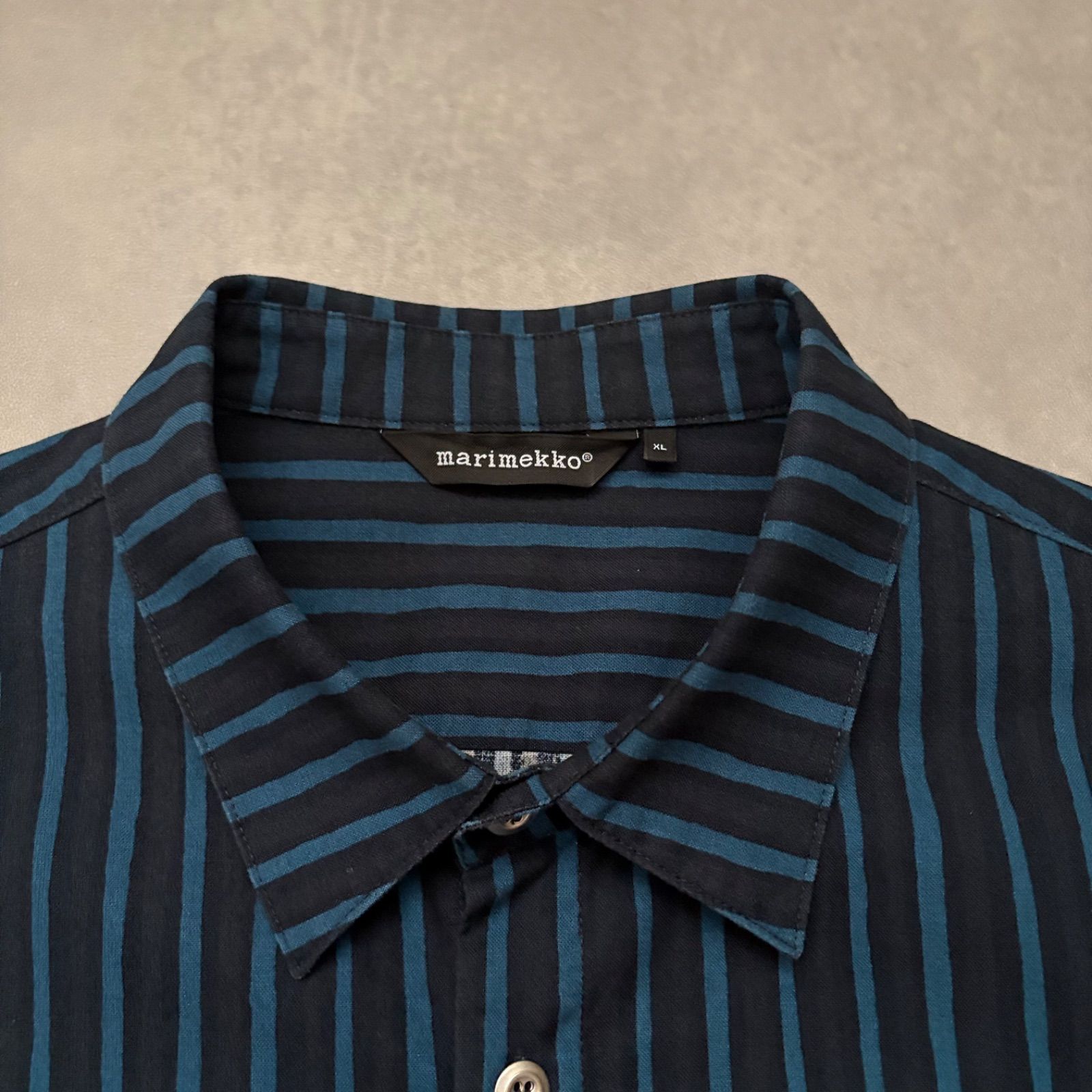 marimekkoセットアップヨカポイカマリメッコ ストライプネイビー長袖シャツ marimekko マリメッコ ヨカポイカ Jokapoika シャツ ストライプ 長袖