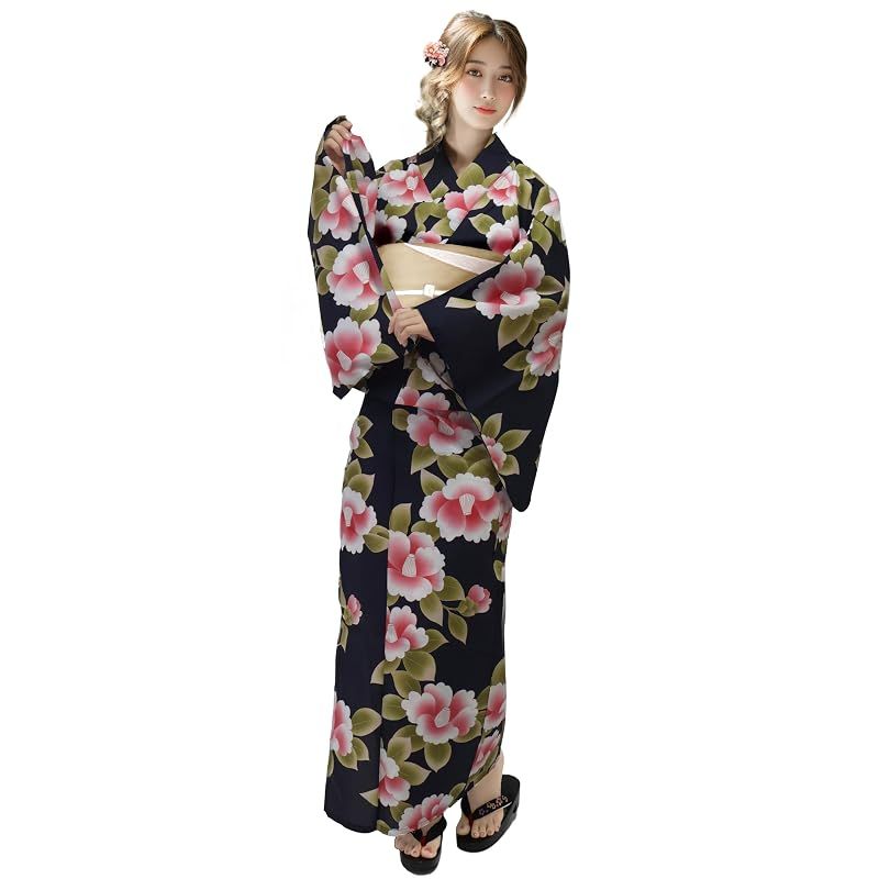 【新品】 [Aletta domani] 浴衣 レディース 変わり織 二部式 セパレート浴衣 リバーシブル帯 3way 高見え 2点セット(浴衣、半幅帯 リバーシブル) レディース 古典柄 花火大会 ほのか花水木（生成） ピンク ベージュ 茶色