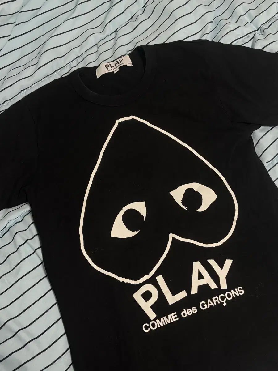 PLAY コム・デ・ギャルソン ハート ロゴ 半袖 Tシャツ ブラック