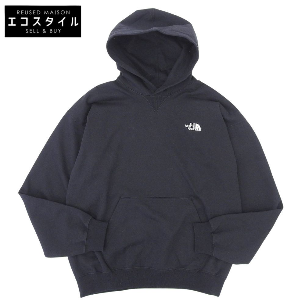 THE NORTH FACE　ノースフェイス　新品同様 ジャカード バックスクエアロゴ フーディー トップス メンズ ブラック M NT62437　M