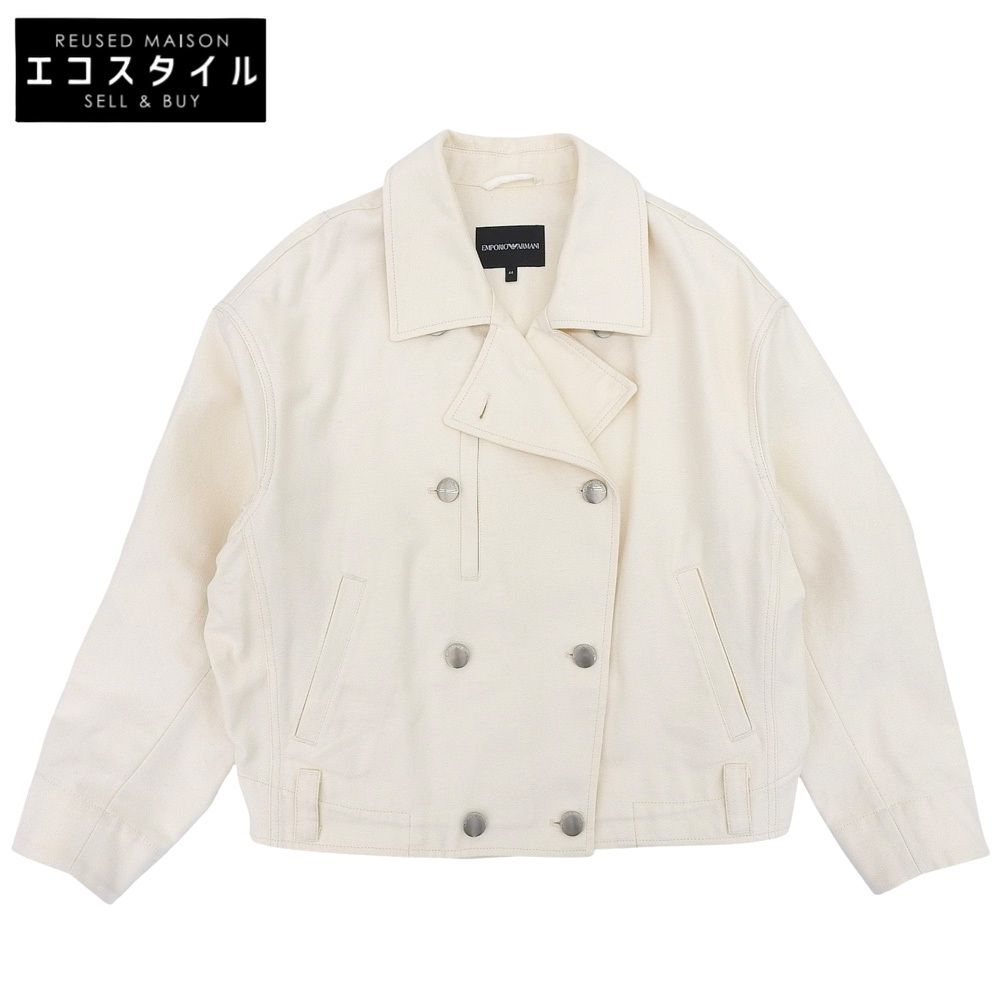 EMPORIOARMANI　エンポリオアルマーニ　キャンバス ジャケット レディース オフホワイト 44 3L２B８５　44