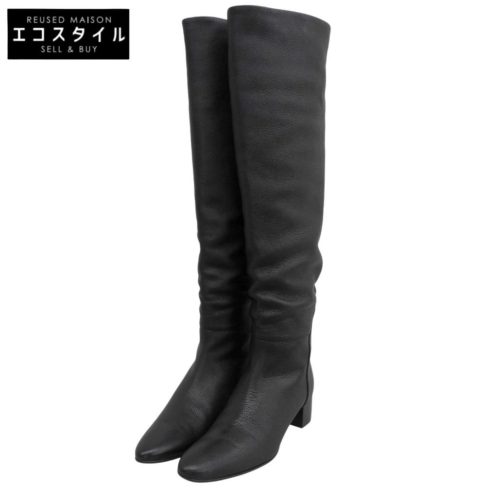 giuseppe zanotti　ジュゼッペザノッティ　美品 ニーハイ ロングブーツ シューズ レディース レザー ブラック 39　39