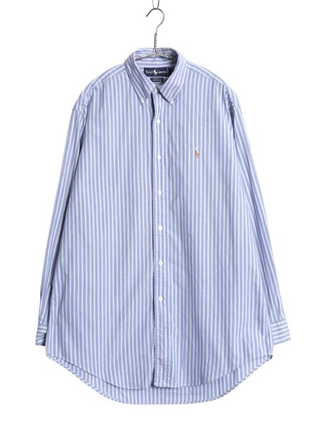 90s ストライプ ラルフローレン 長袖 ボタンダウン Ralph Lauren 