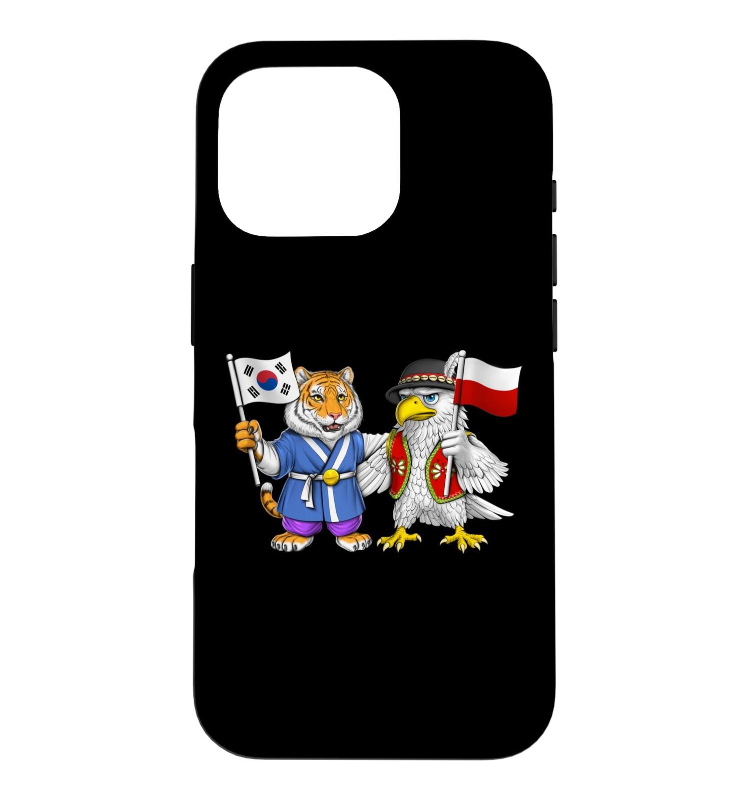 ポーランド・韓国国旗 ポーランド・韓国のルーツ ポーランド・韓国の遺産 スマホケース iPhone 16 Pro 用