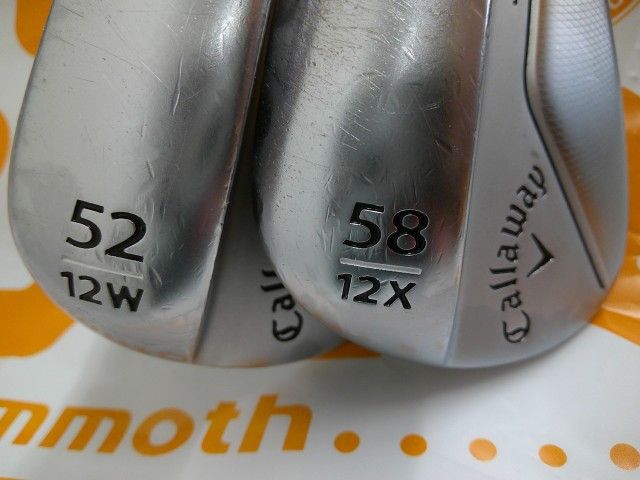 キャロウェイJAWSRAW 52°58° 中古 ウェッジ キャロウェイ JAWS RAW CHROME 52-12W 2本セット