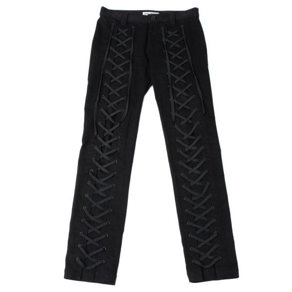 イッセイミヤケISSEY MIYAKE コットンストレッチレースアップスキニーパンツ 黒2 28,006円