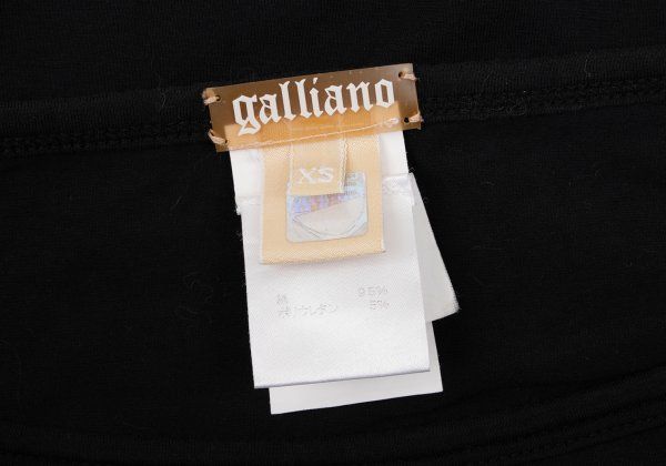 ジョン・ガリアーノブラウス ジョンガリアーノJohn Galliano ラメプリント七分袖カットソー 黒