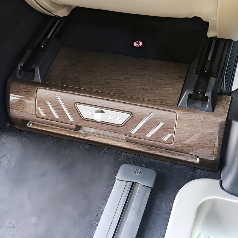 トヨタ Toyota アルファード ALPHARD 40系 2024年対応 セカンドシート足元パネル キックガード 左右セット ABS製 ピアノブラック 木目調 フットレストカバー 防汚 傷防止 内装保護 ドレスアップ